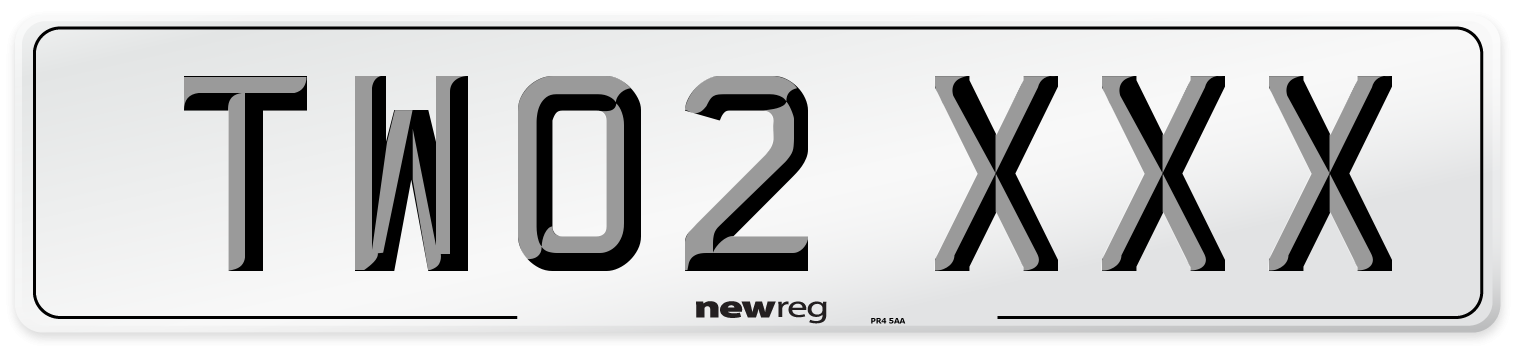 TW02 XXX Number Plate from New Reg